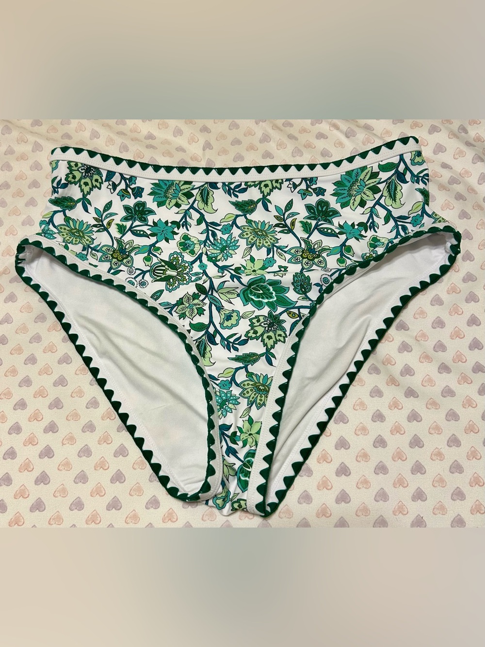 Green Floral Swim Bottoms